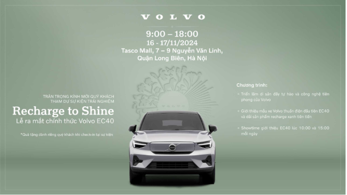 Volvo ra mắt mẫu xe điện đầu tiên tại Việt Nam trong chuỗi sự kiện “Recharge to Shine”