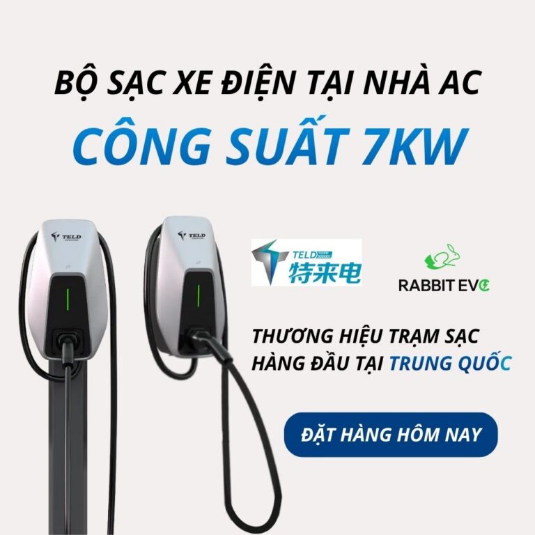 Rabbit EVC phân phối bộ sạc xe điện tại nhà 7kW TELD tại Việt Nam