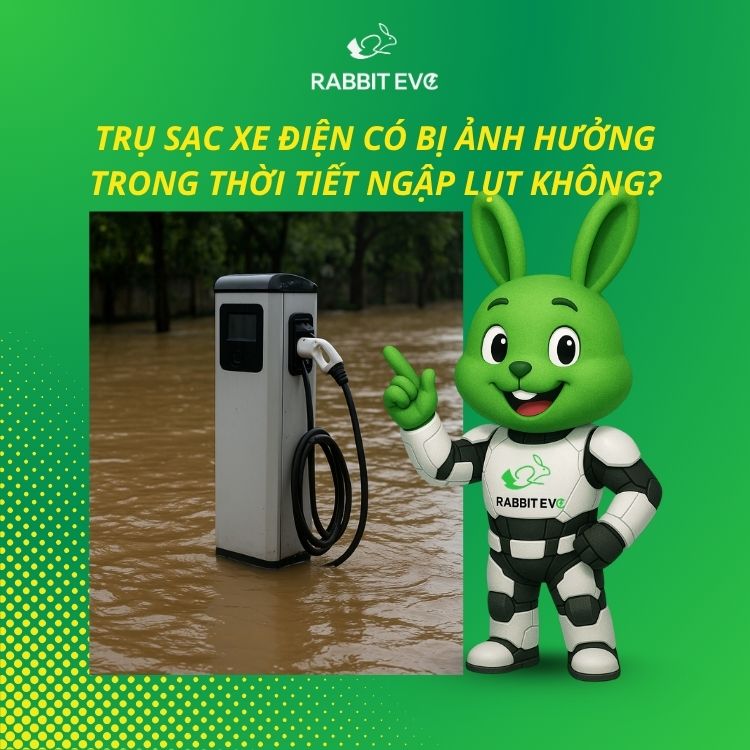 Trụ sạc xe điện đối mặt nguy cơ hư hại trong mùa ngập lụt